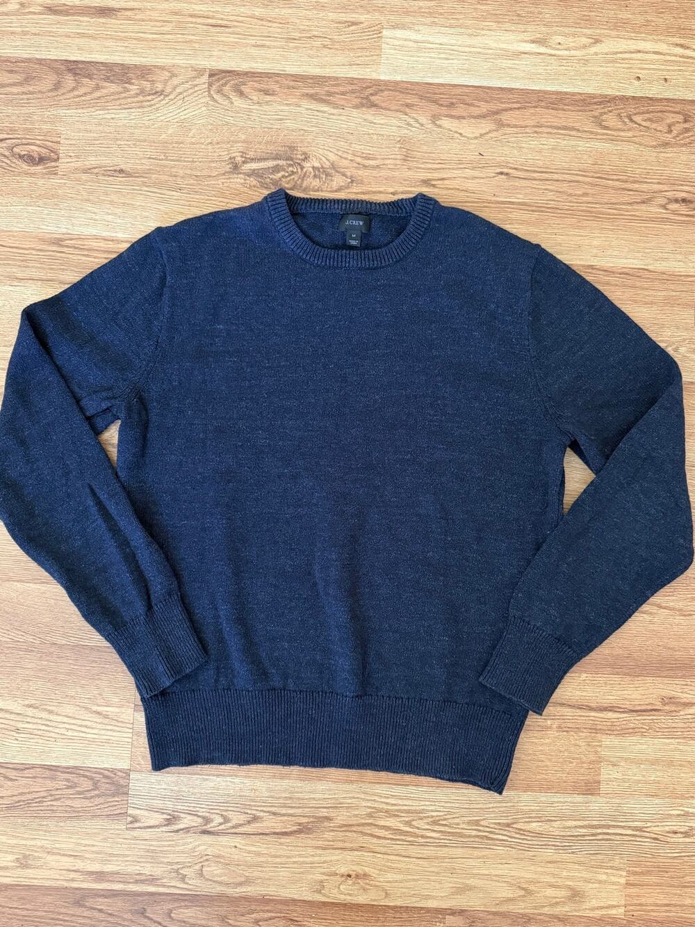 J. Crew Women Blue Crewneck Long Sleeves Sweater Size M